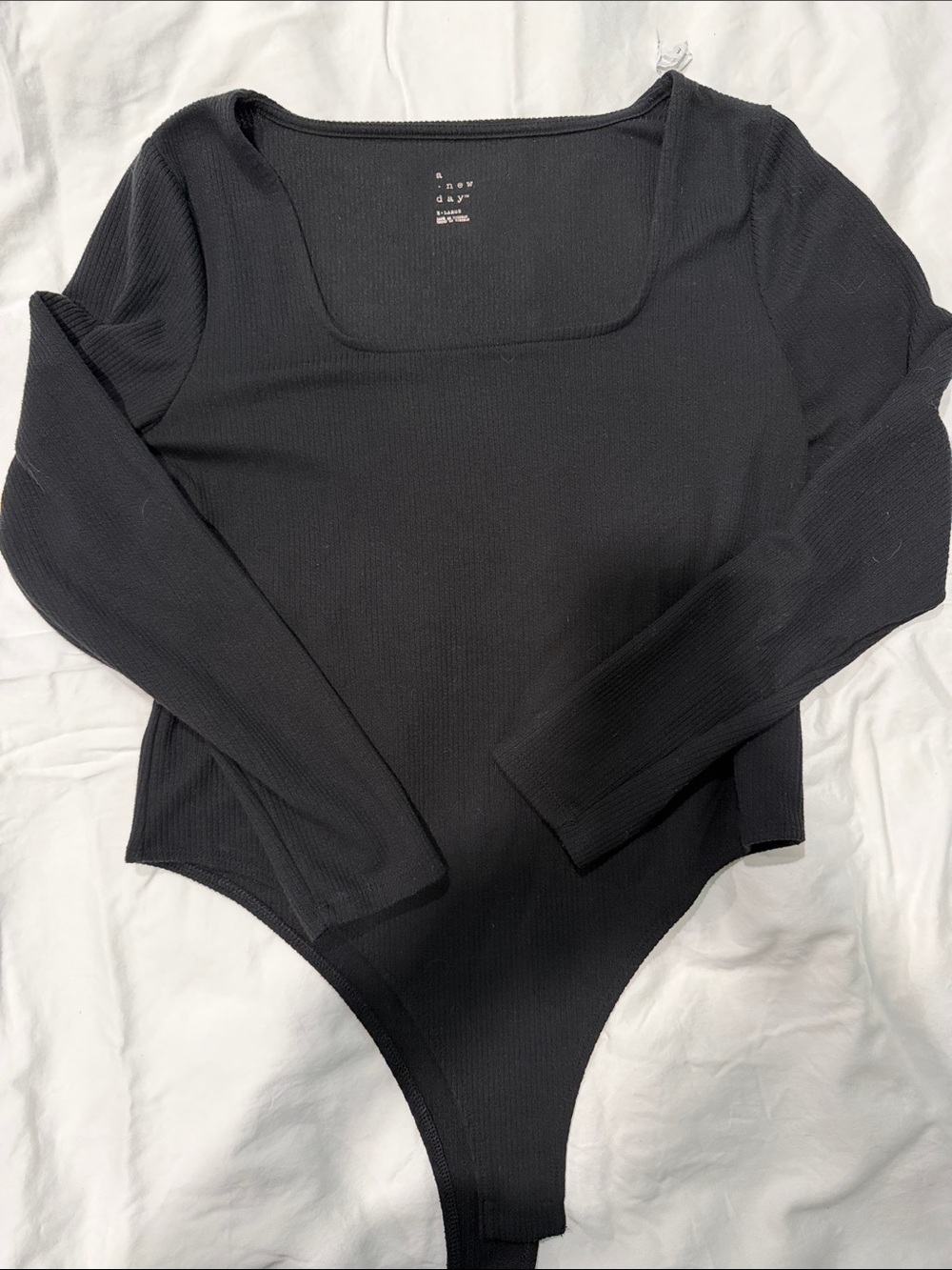 a new day Black Ribbed Crewneck Top